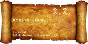 Kosina Kleon névjegykártya